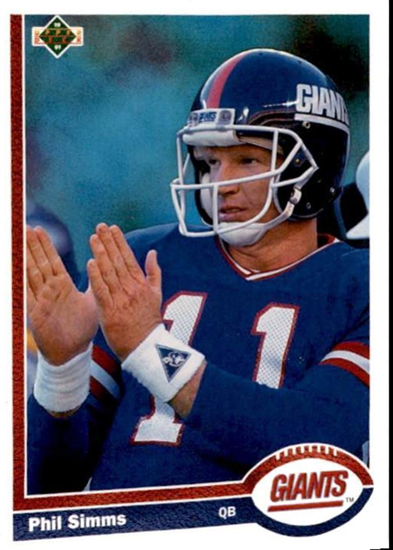 1991 Upper Deck Phil Simms `` New York Giants #181