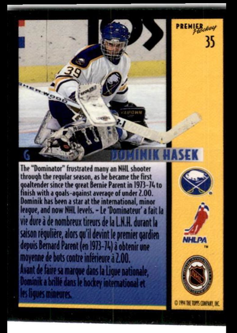 1994-95 O-Pee-Chee Premier Dominik Hasek Buffalo Sabres #35
