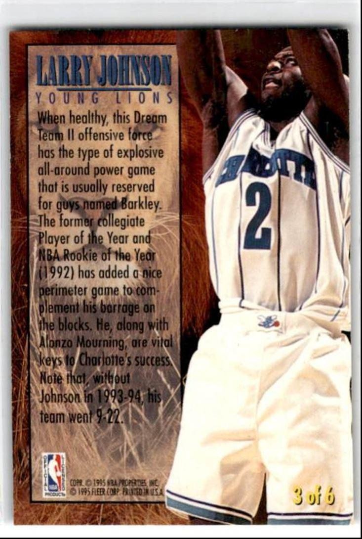 1995-96 Fleer Larry Johnson Charlotte Hornets #18