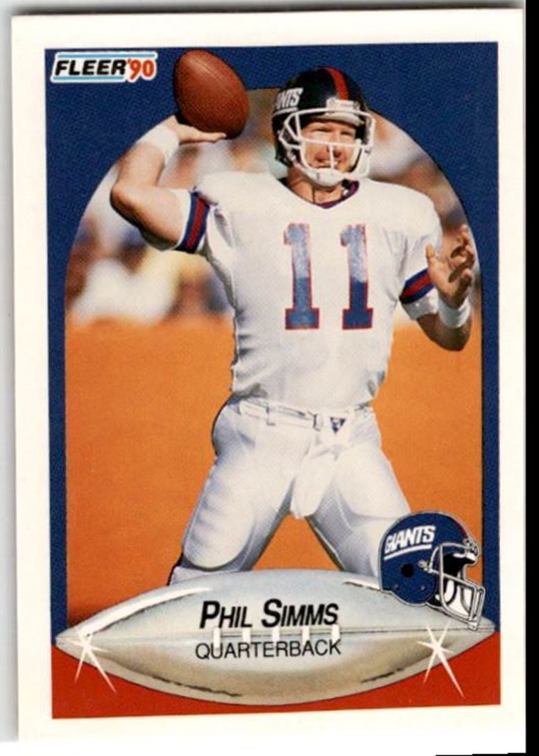 1990 Fleer Phil Simms . New York Giants #76