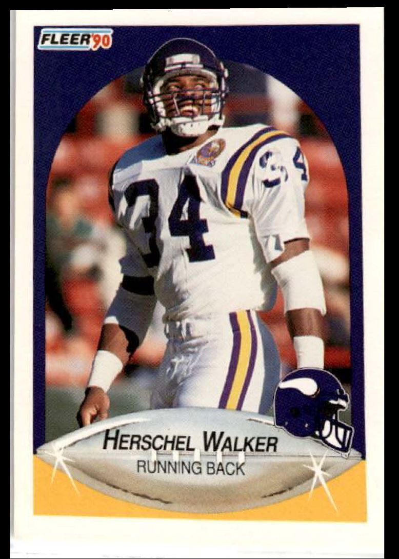 1990 Fleer Herschel Walker _ Minnesota Vikings #107