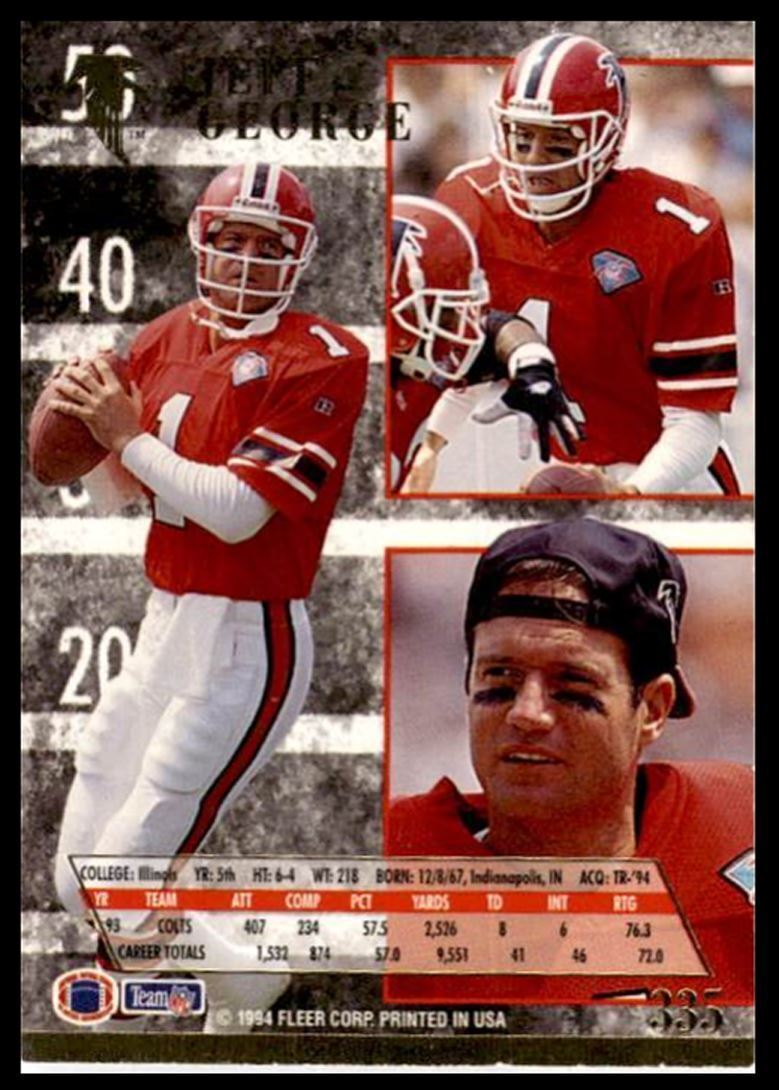 1994 Ultra Jeff George Atlanta Falcons #335