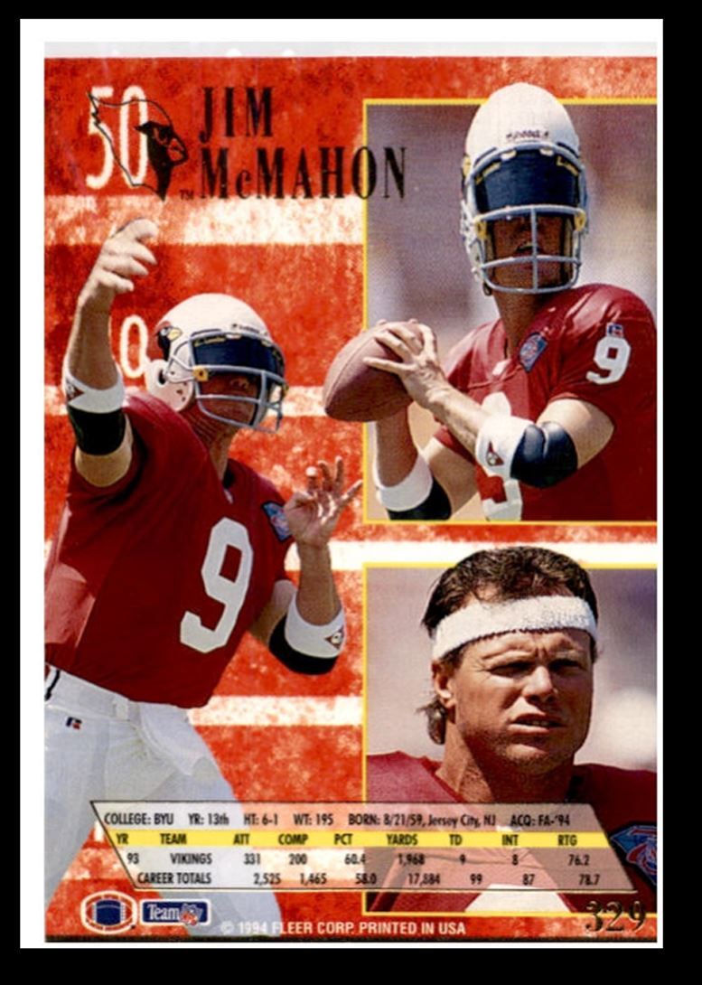 1994 Ultra Jim McMahon Arizona Cardinals #329