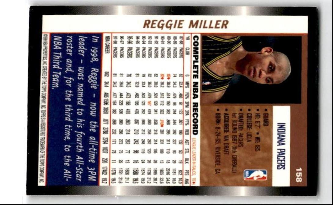 1998-99 Topps Reggie Miller HOF Indiana Pacers #158