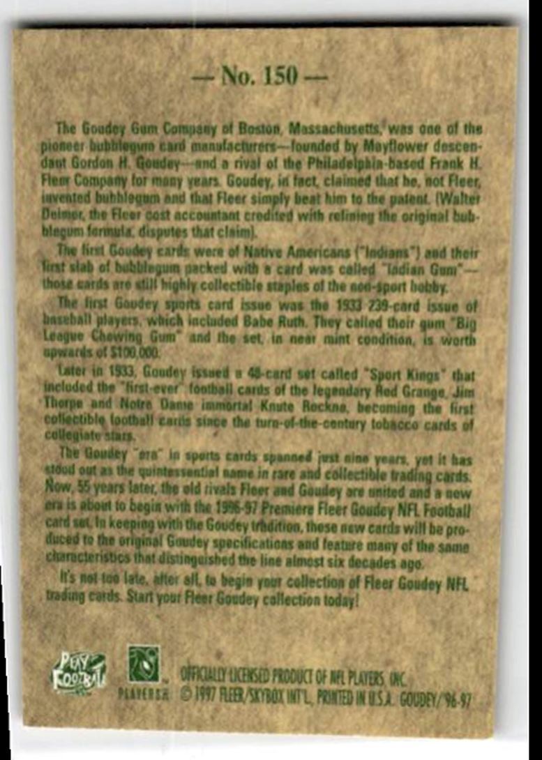1997 Fleer Goudey II Brett Farve Checklist #149