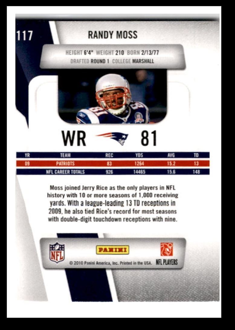 2010 Panini Prestige Randy Moss New England Patriots #117