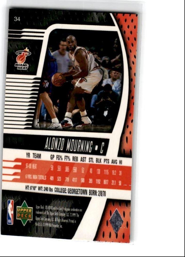1999-00 Upper Deck Ionix Alonzo Mourning Miami Heat #34