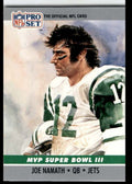 1990 Pro Set Super Bowl MVP Collectibles Joe Namath New York Jets #3