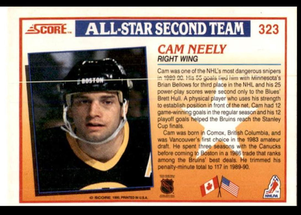 1990-91 Score American Cam Neely Boston Bruins #323