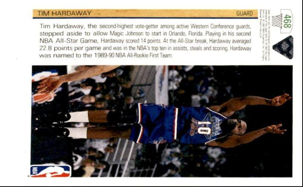 1991-92 Upper Deck Tim Hardaway West All-Star/Golden State Warriors #20