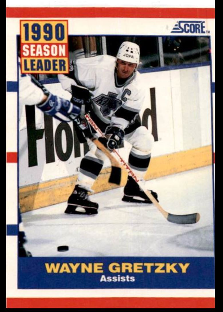 1990-91 Score Wayne Gretzky Assists Los Angeles Kings #352