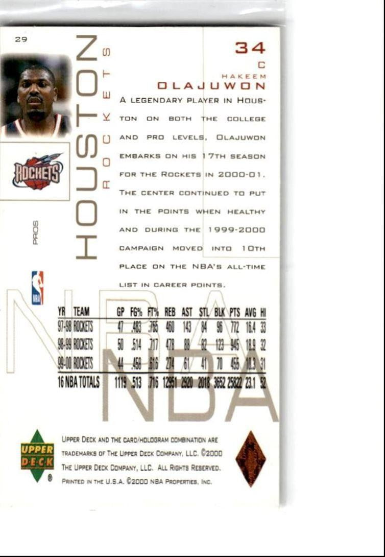 2001-02 Topps Hakeem Olajuwon Houston Rockets #34