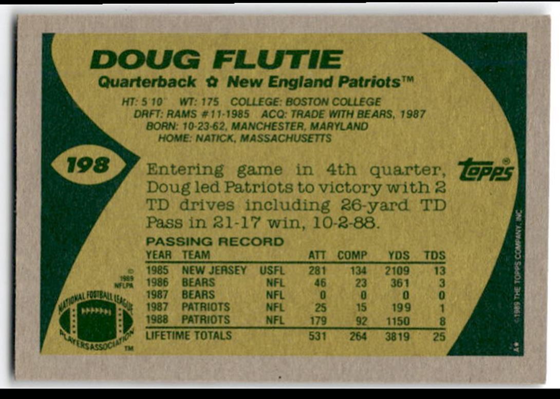 1989 Topps Doug Flutie #198