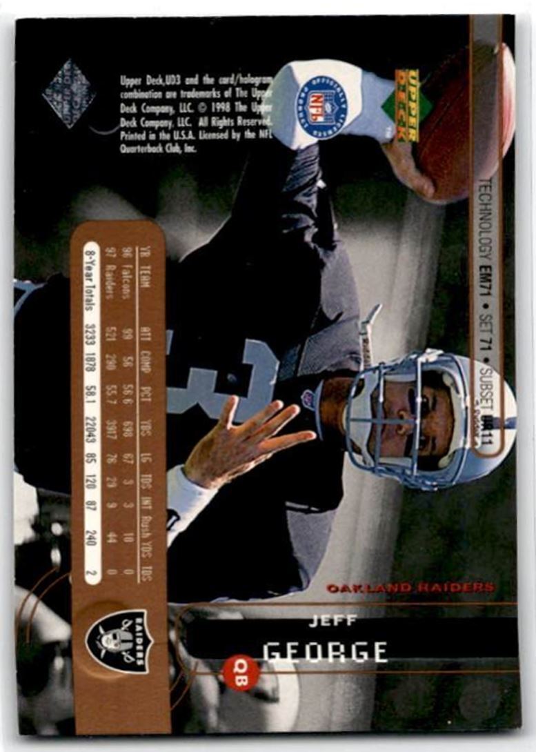 1998 Upper Deck UD3 Jeff George Oakland Raiders #71