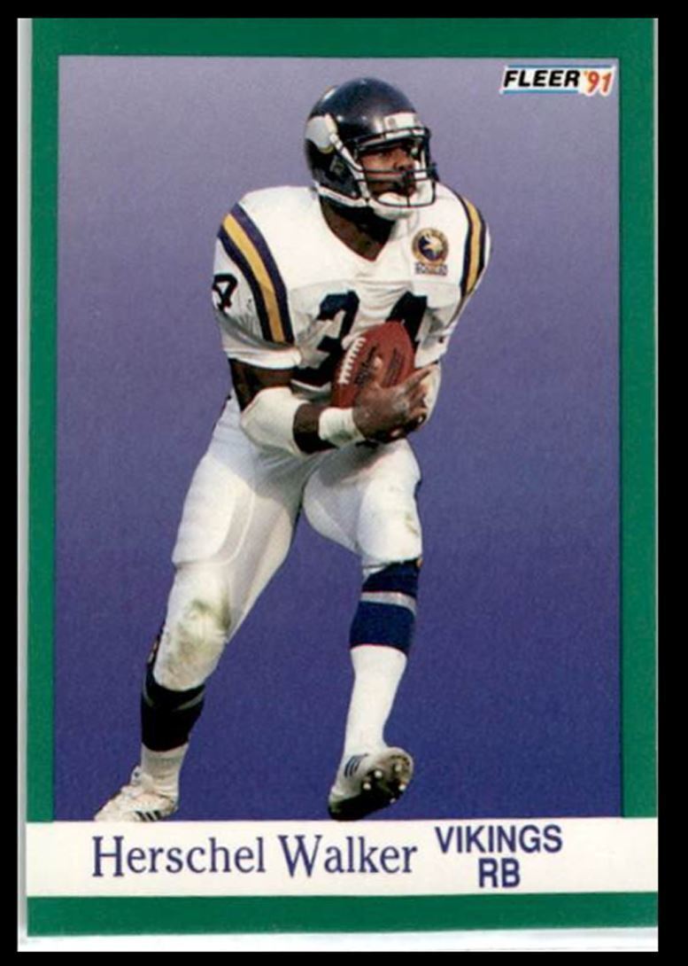 1991 Fleer Herschel Walker _ Minnesota Vikings #288