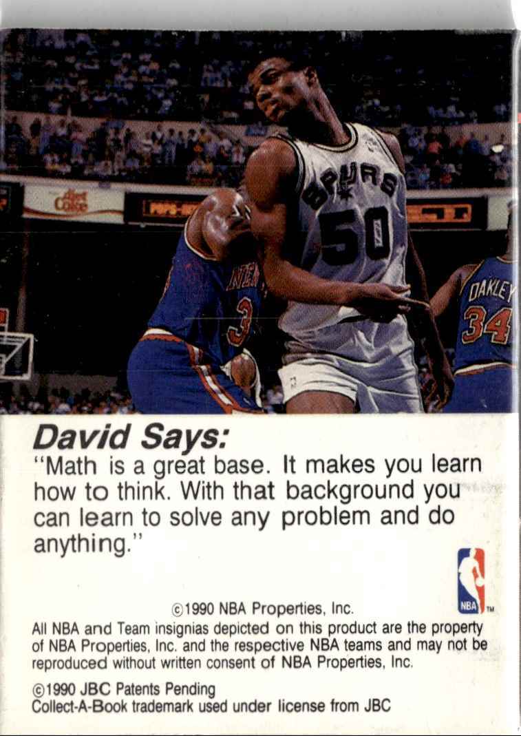 1990-91 Hoops CollectABooks David Robinson San Antonio Spurs
