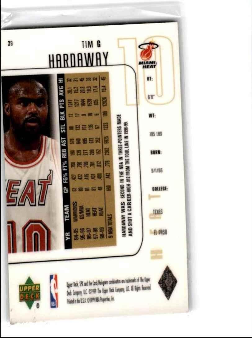 1999-00 SPx Tim Hardaway Miami Heat #39