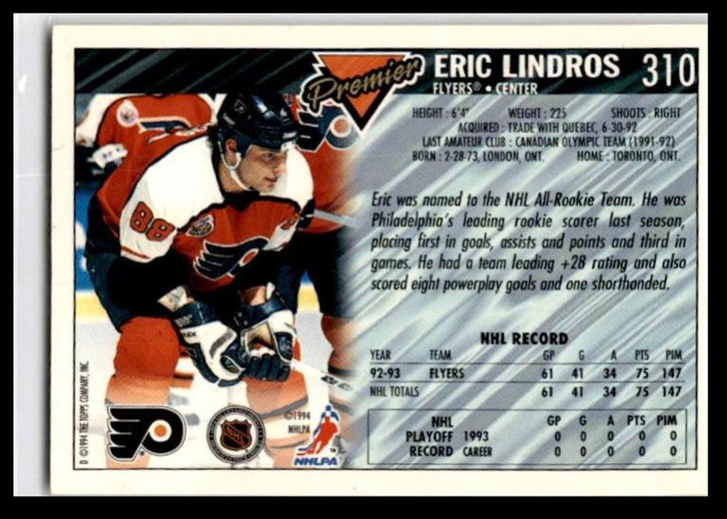 1993-94 Premier Eric Lindros Philadelphia Flyers #310