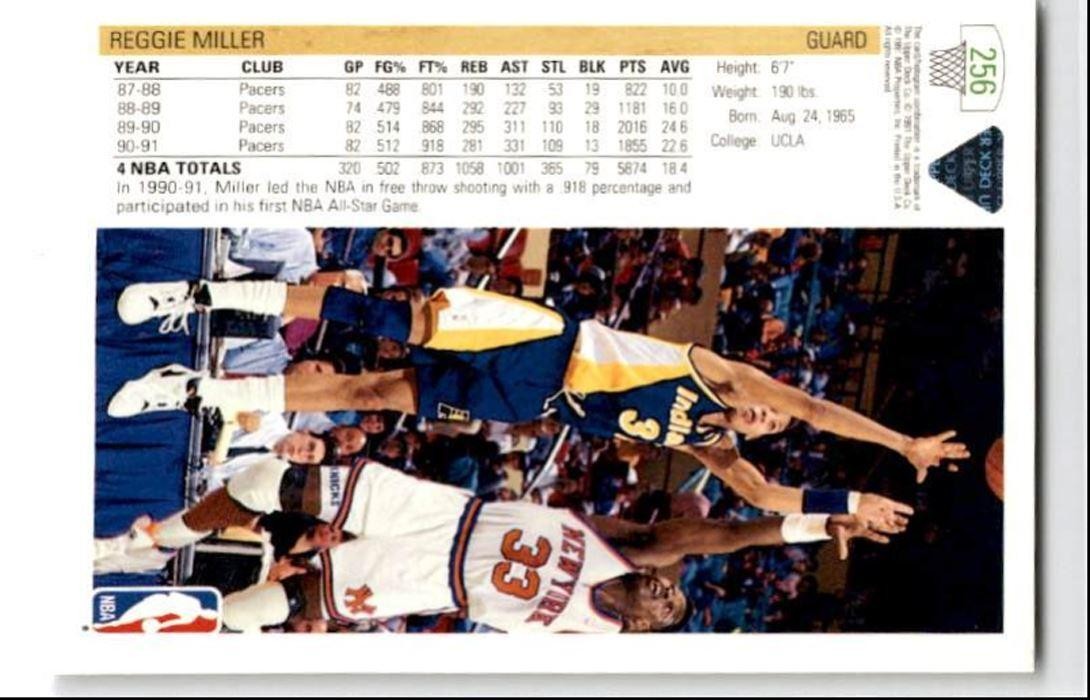1991-92 Upper Deck Reggie Miller Indiana Pacers #256