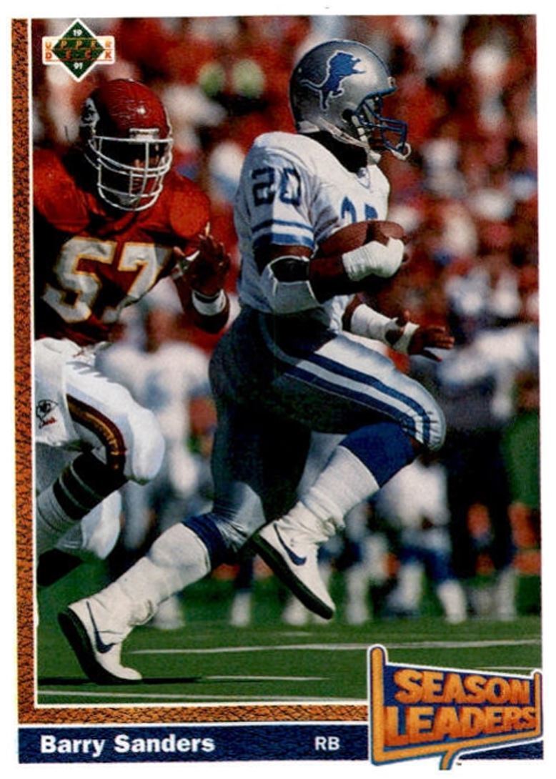 1991 Upper Deck Barry Sanders , Detroit Lions #401