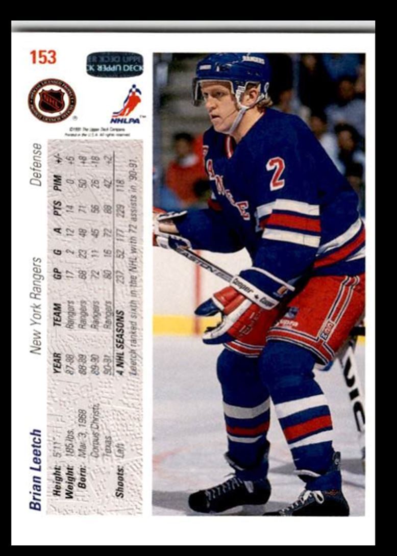 1991-92 Upper Deck French Brian Leetch New York Rangers #153