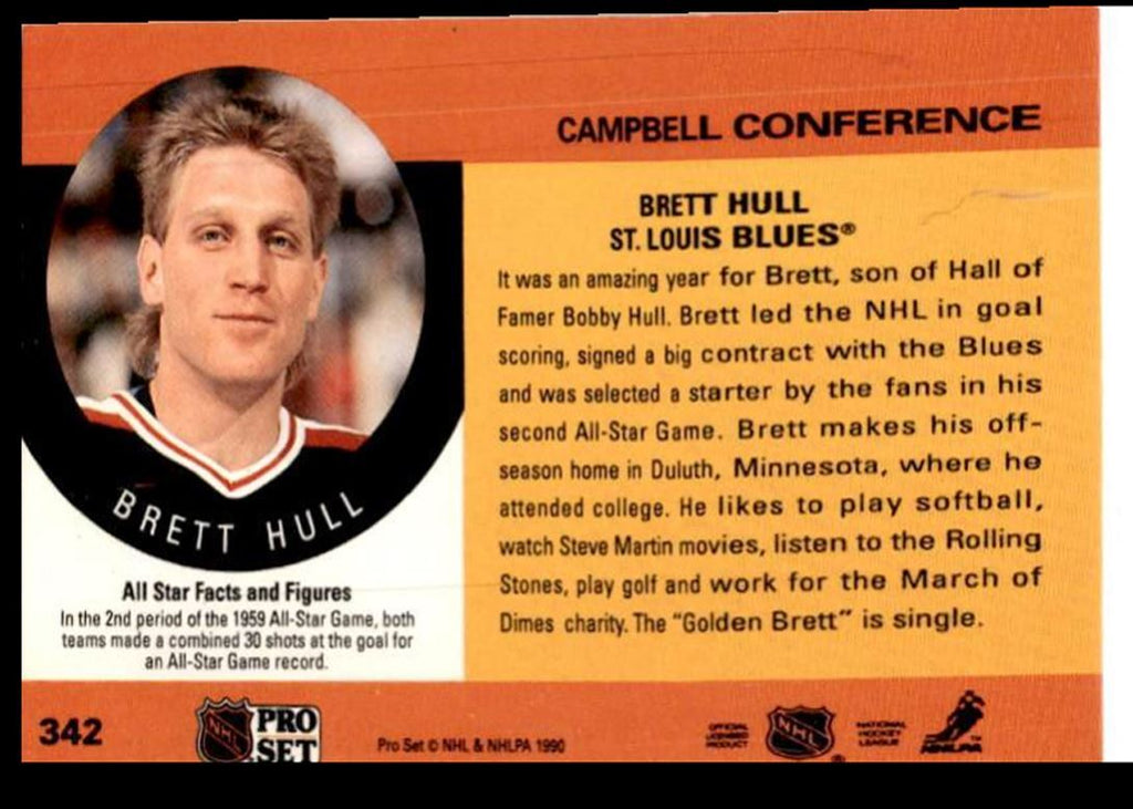 1990-91 Pro Set Brett Hull LW St. Louis Blues #342