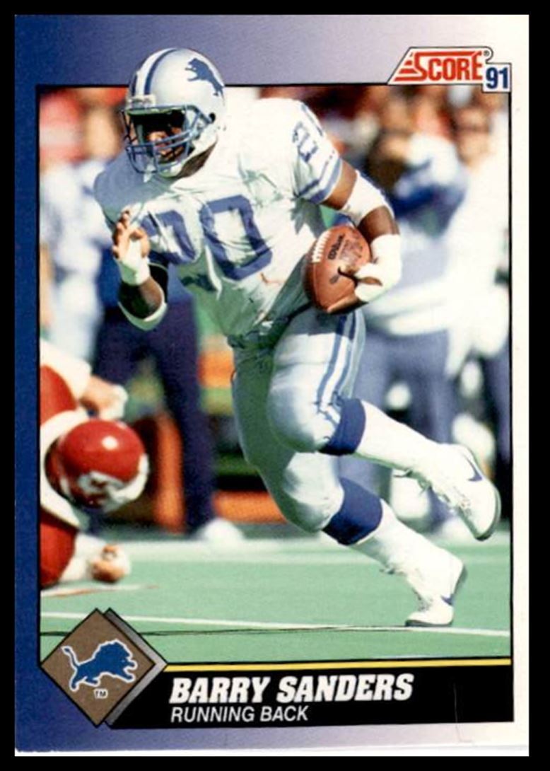1991 Score Barry Sanders Detroit Lions #20