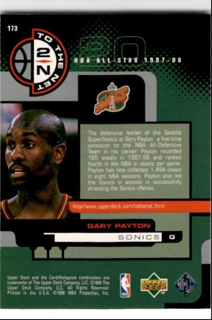 1998-99 Upper Deck Gary Payton Seattle SuperSonics #173
