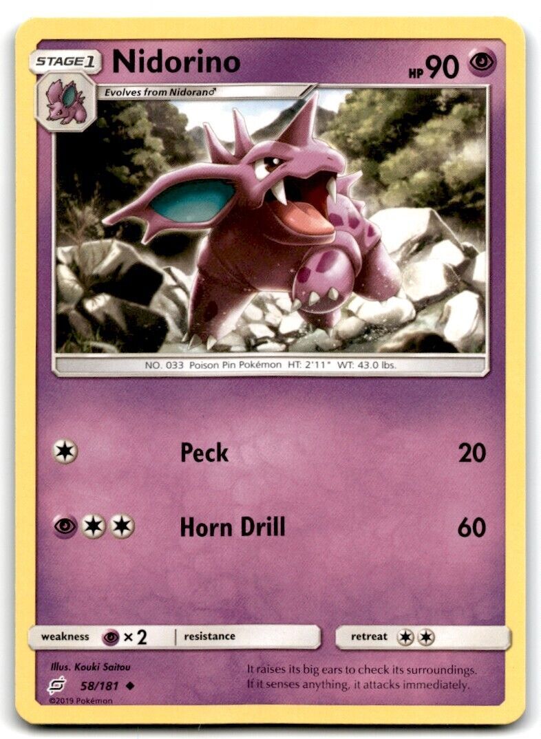 2019 Sun & Moon - Team Up Nidorino c Stage 1/Uncommon #58