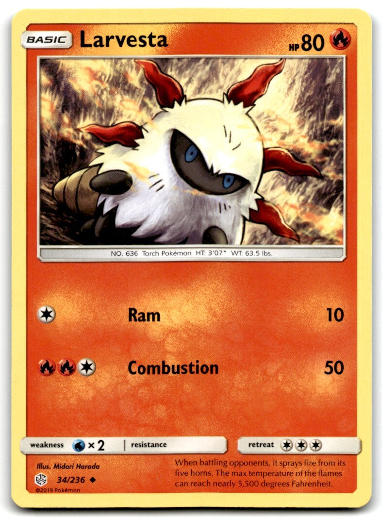 2019 Sun & Moon - Cosmic Eclipse Larvesta a Basic/Uncommon #34
