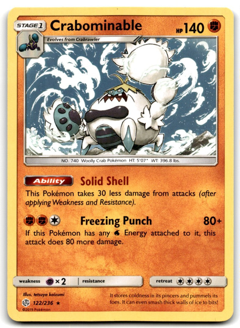 2019 Sun & Moon - Cosmic Eclipse Crabominable b Stage 1/Rare #122