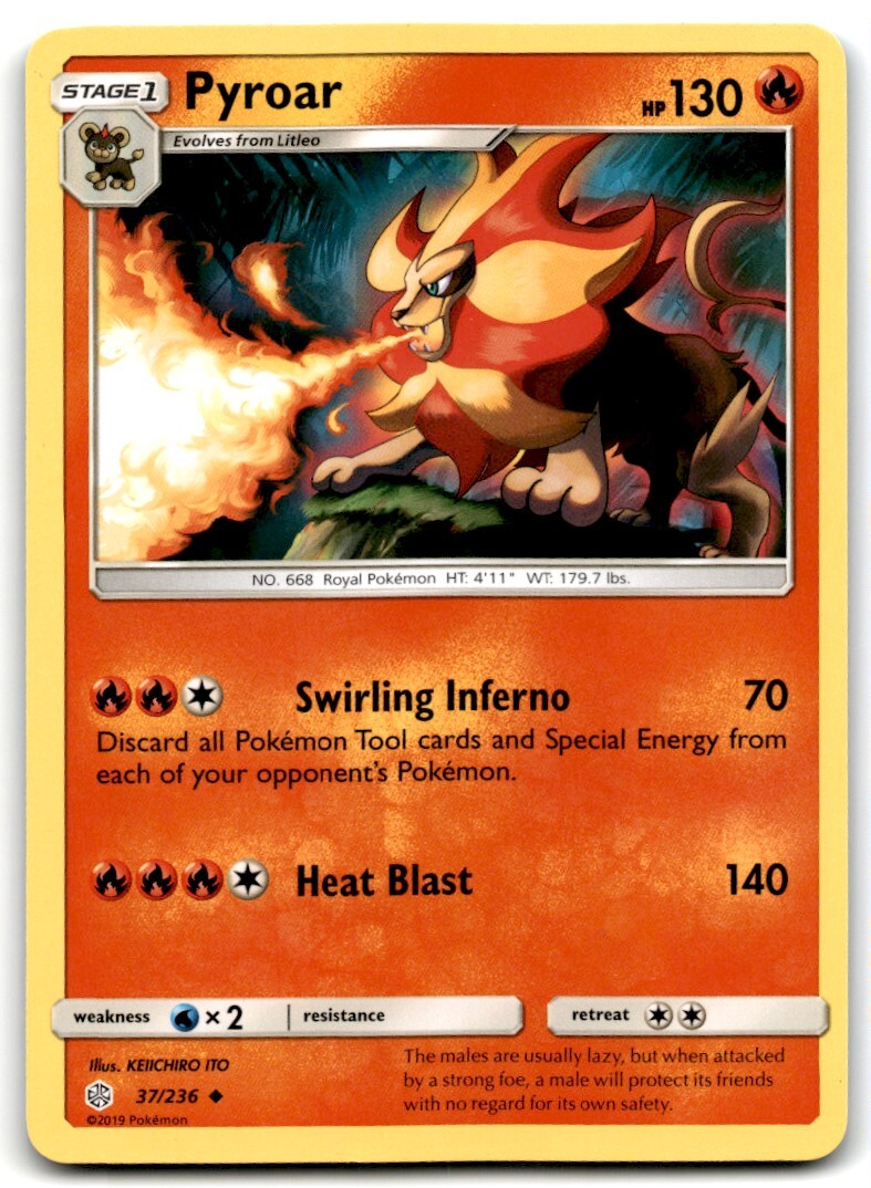 2019 Sun & Moon - Cosmic Eclipse Pyroar a Stage 1/Uncommon #37