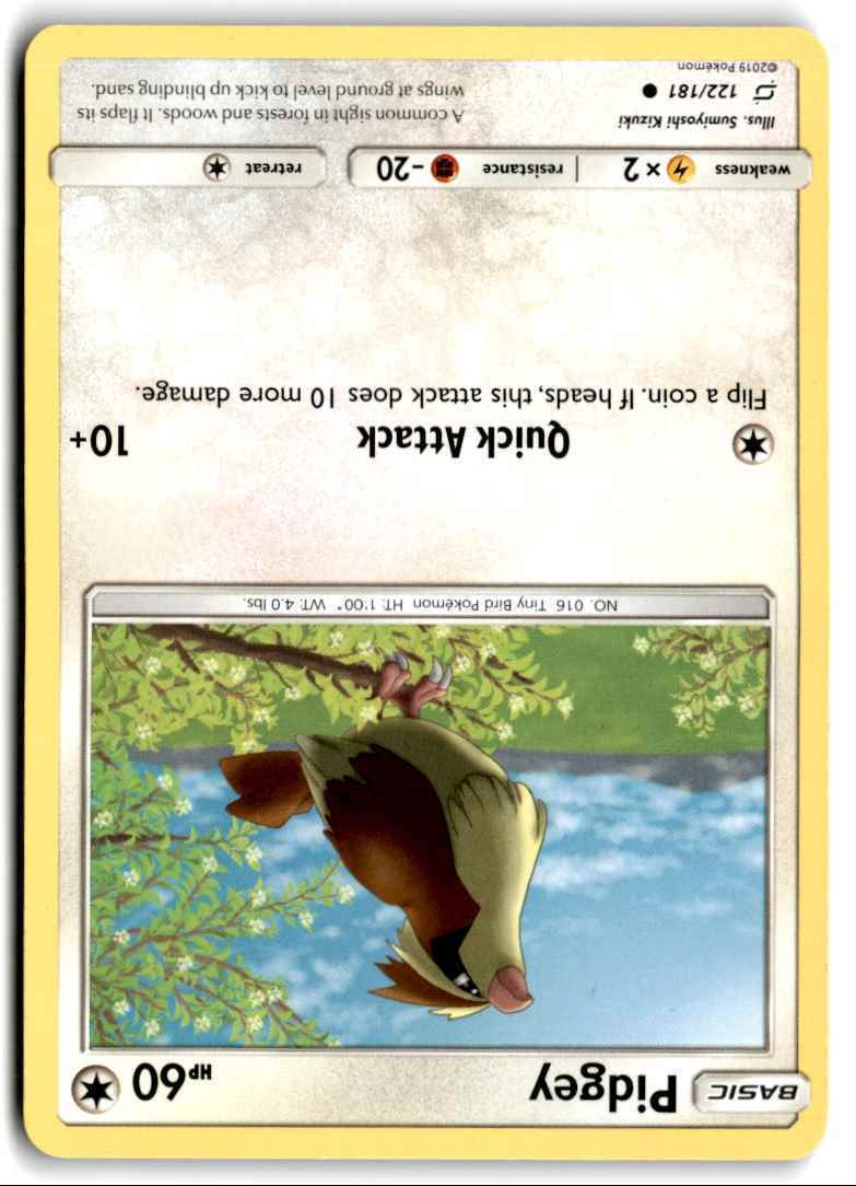 2019 Sun & Moon - Team Up Pidgey nm Basic/Common #122