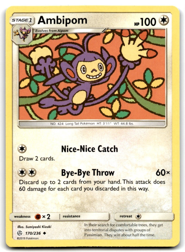 2019 Sun & Moon - Cosmic Eclipse Ambipom a Stage 1/Uncommon #170