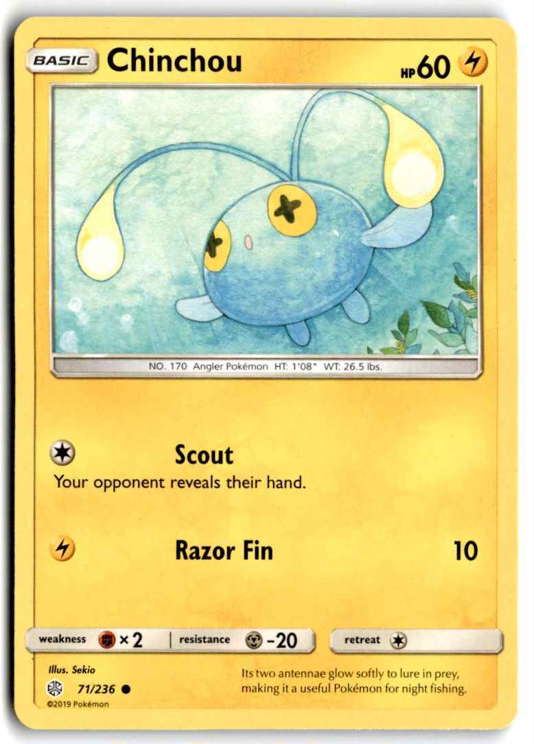 2019 Sun & Moon - Cosmic Eclipse Chinchou d Basic/Common #71