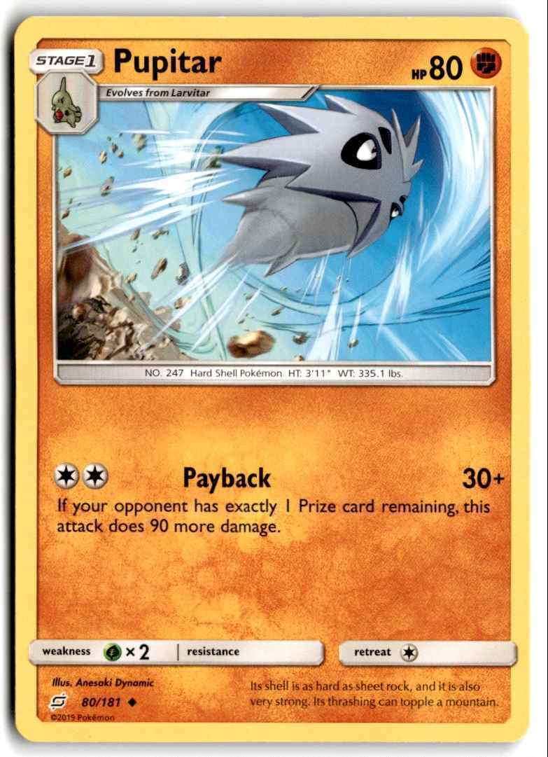 2019 Sun & Moon - Team Up Pupitar a Stage 1/Uncommon #80