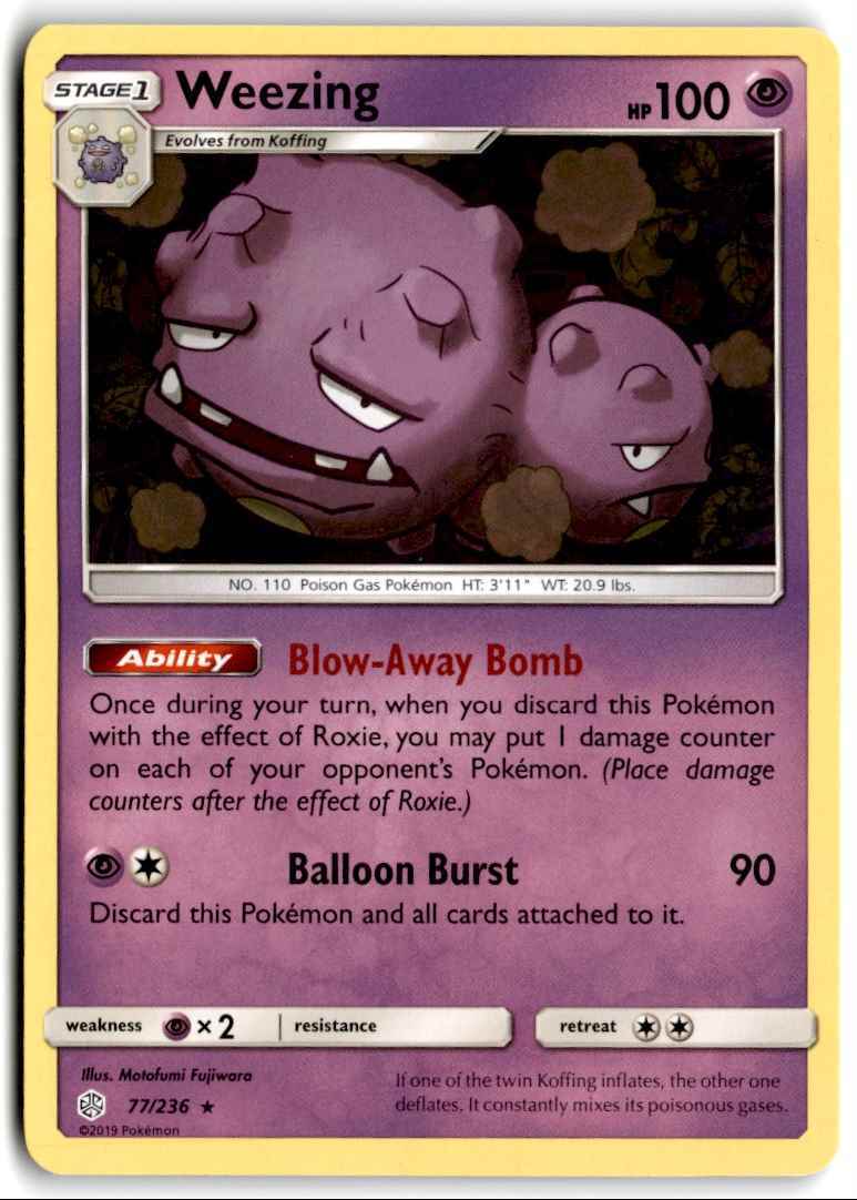 2019 Sun & Moon - Cosmic Eclipse Weezing Stage 1/Rare #77