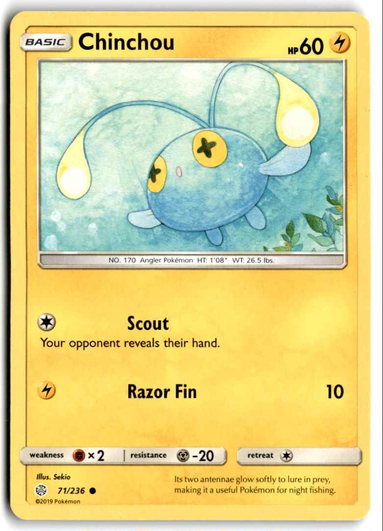 2019 Sun & Moon - Cosmic Eclipse Chinchou a Basic/Common #71