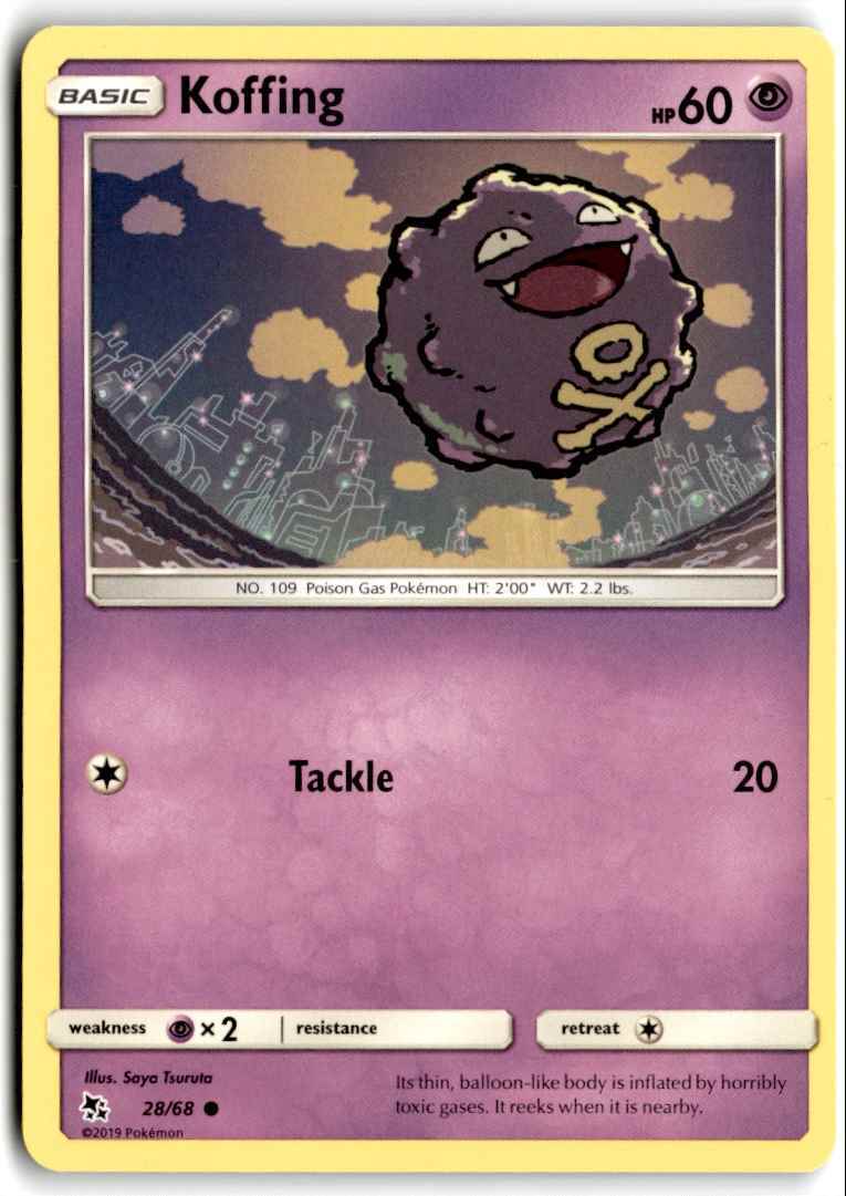 2019 Sun & Moon - Hidden Fates Koffing nm Basic/Common #28