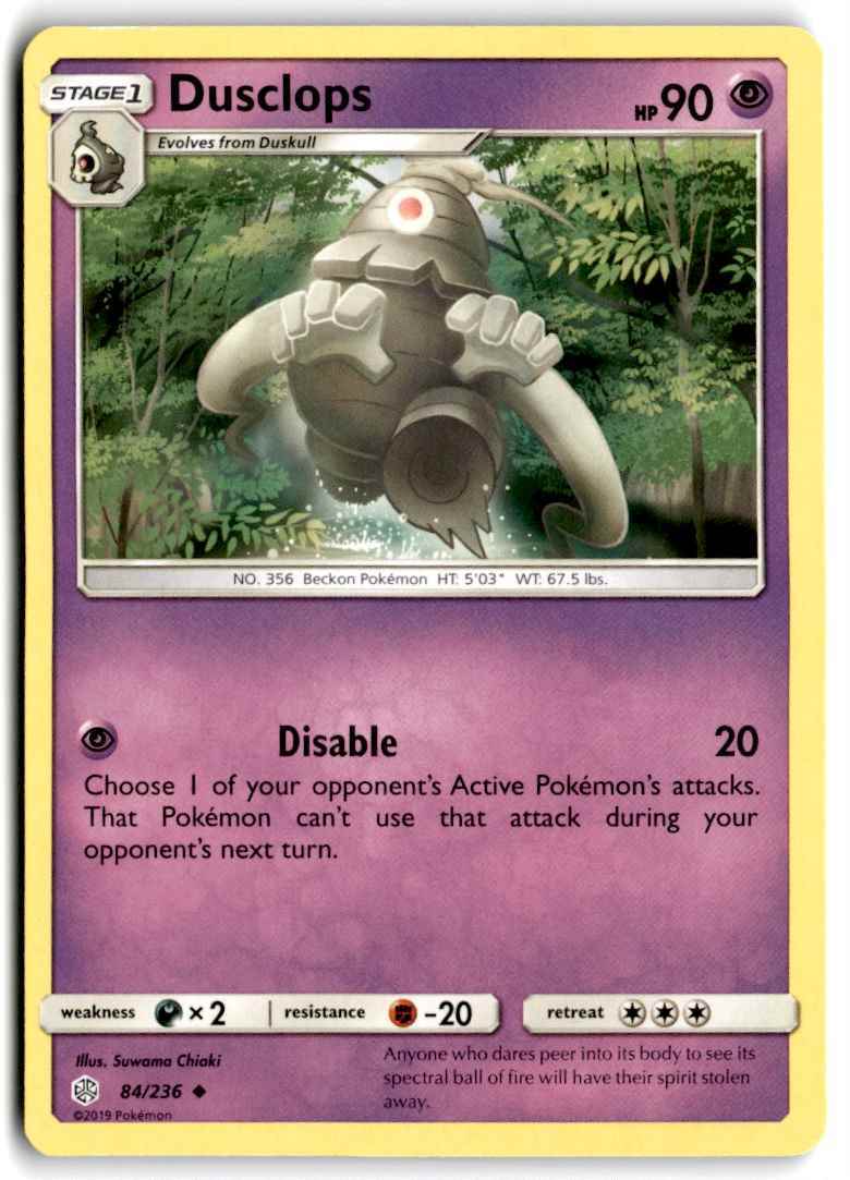 2019 Sun & Moon - Cosmic Eclipse Dusclops g Stage 1/Uncommon #84