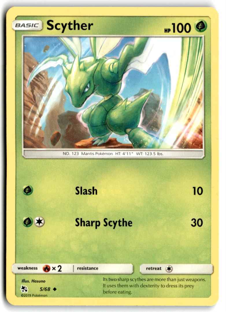 2019 Sun & Moon - Hidden Fates Scyther c Basic/Uncommon #5