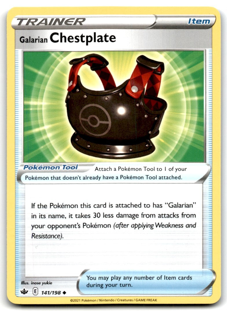 2021 Sword & Shield - Chilling Reign Galarian Chestplate a Null/Uncommon #141