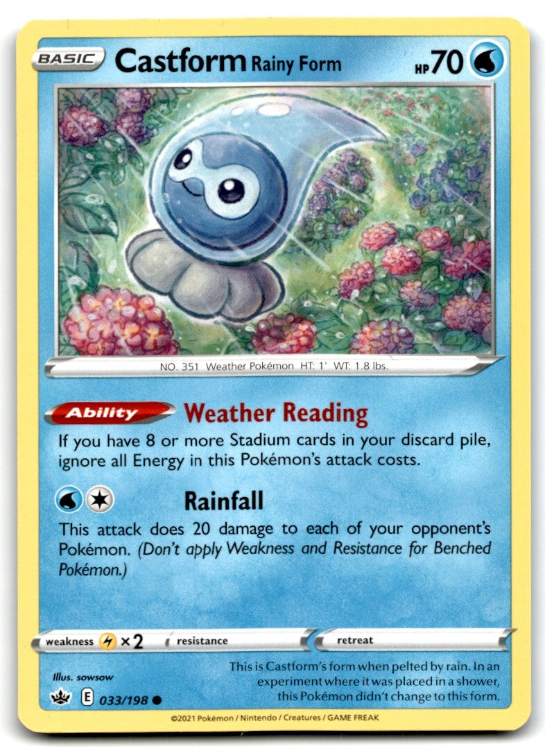 2021 Sword & Shield - Chilling Reign Castform Rainy Form 1 Basic/Common #33