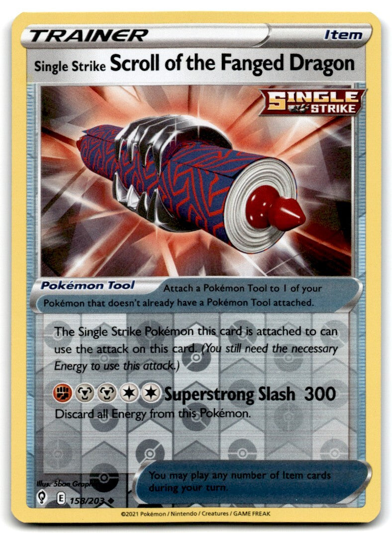 2021 Sword & Shield - Evolving Skies Single Strike Scroll of the Fanged RH #158