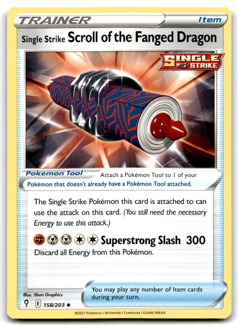 2021 Sword & Shield - Evolving Skies Single Strike Scroll of the Fanged Dragon x