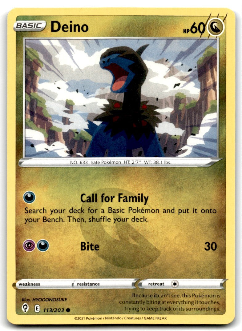 2021 Sword & Shield - Evolving Skies Deino Basic/Common #113