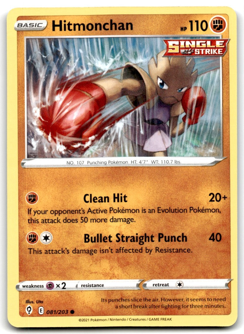 2021 Sword & Shield - Evolving Skies Hitmonchan 3 Basic/Common #81