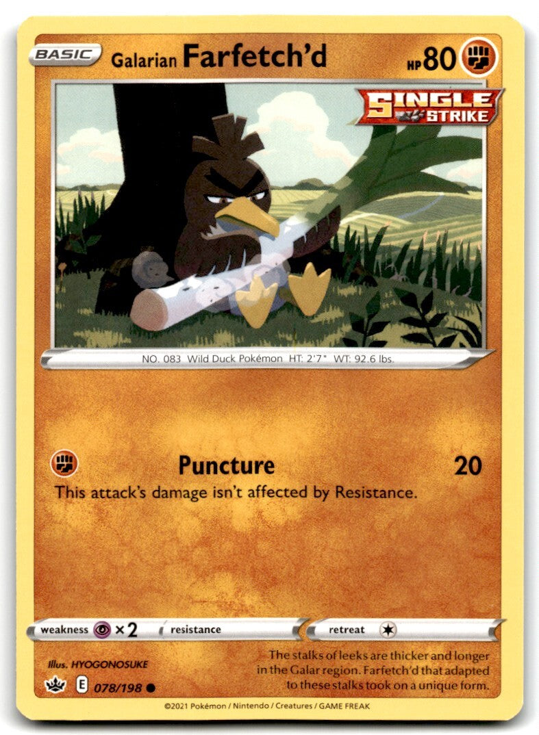 2021 Sword & Shield - Chilling Reign Galarian Farfetch’d / Basic/Common #78