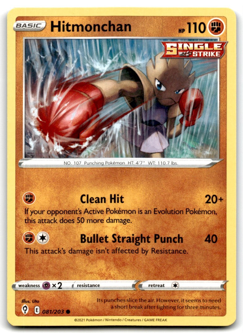 2021 Sword & Shield - Evolving Skies Hitmonchan 1 Basic/Common #81