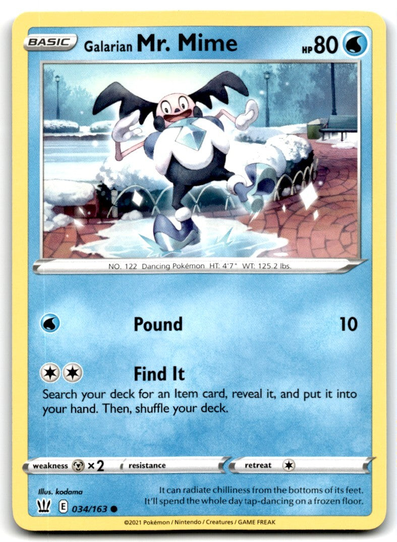 2021 Sword & Shield - Battle Styles Galarian Mr. Mime 2 Basic/Common #34